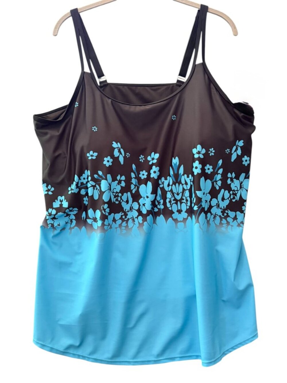 Hanna Nikole Floral Blue & Black Tankini